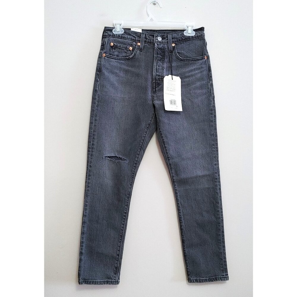 Levi's 501 Skinny High Rise Button Fly Jeans Women’s Size 27x28 Faded Black Gray